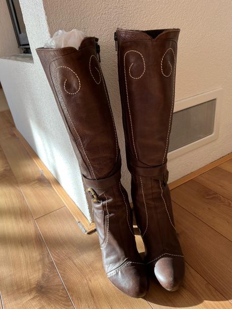 Kožené zateplené čižmičky, 37