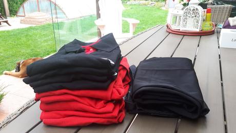8x tričko segafredo, 1x zástera, 1x nohavice, s