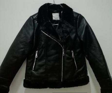 Čierna kožušinová bunda kabát, next,140