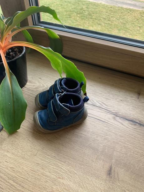 Detské barefoot modré kožené topánky tendo marine, protetika,19