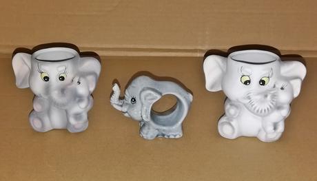 Slony porcelan + keramika,