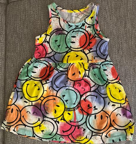 Krasne 1xoblecene saty smajlikove, h&m,86