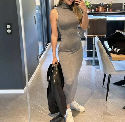 Nové nenosené sivé šaty veľkosť s, s