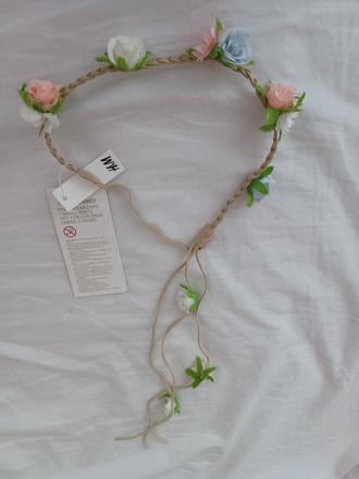 Pletená čelenka s kvietkami, h&m