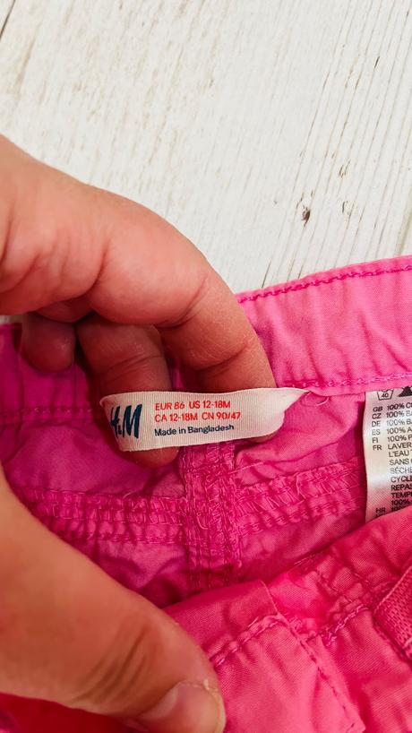 Ružové kraťasy 2ks 86, h&m,86