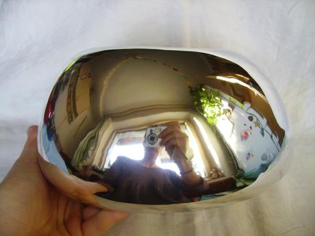 Strieborná keramická misa alebo kvetináč, 