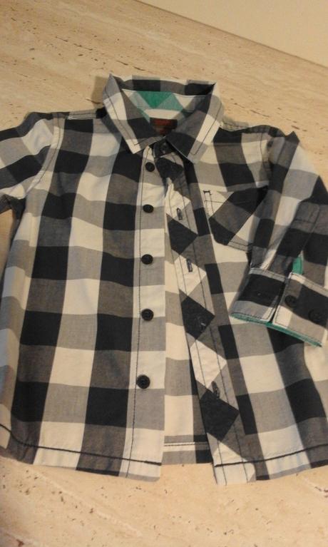 Károvaná bielo-modrá chlapčenská košeľa zn. esprit, esprit,80