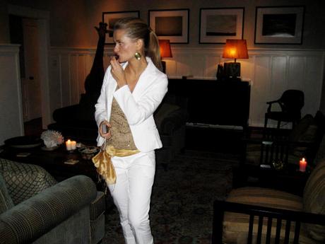 Biele bedrové nohavice na leto, veľ. 34, 34