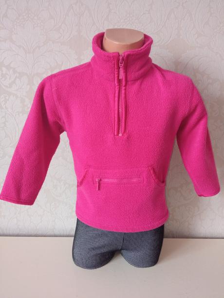 Dievčenská ružová flísová mikina (18-24 mes.), 92
