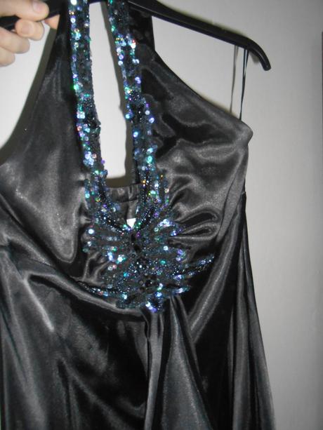 Spoločenské dlhé čierne šaty, xl