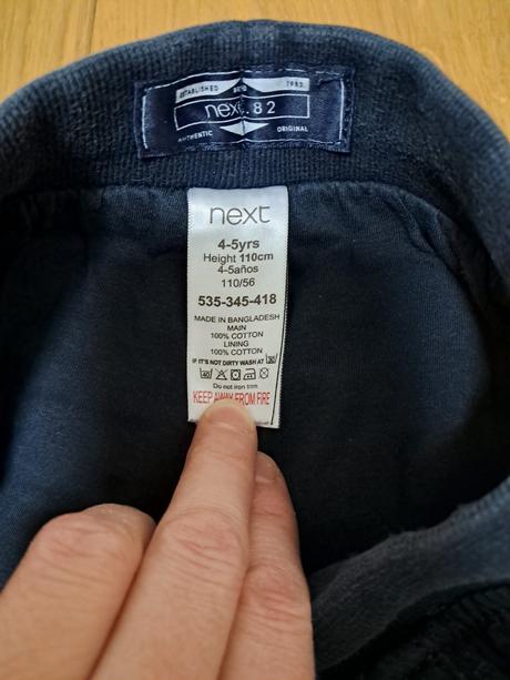 Podšité bavlnené nohavice next veľ. 4-5 rokov, next,110