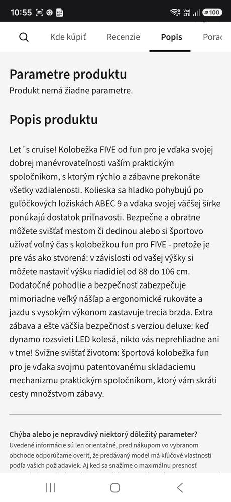 Kolobežka fun pro de luxe, 