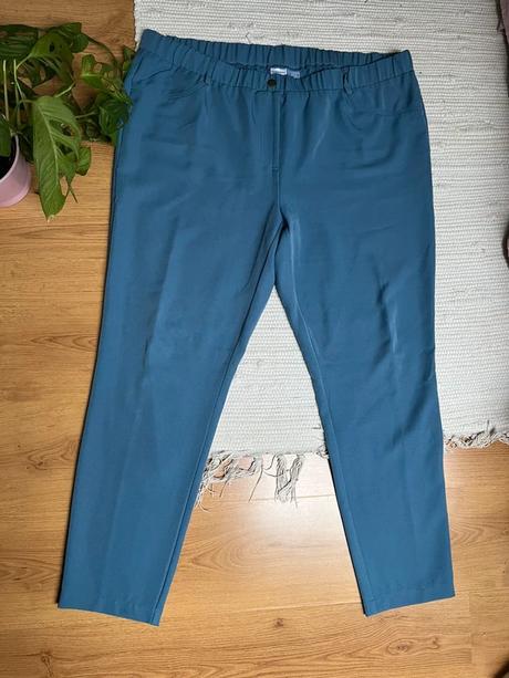 Modré elegantné nohavice/ modré nohavice na gumu, f&f,5xl