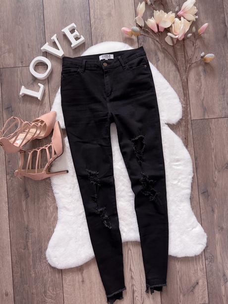 Štýlové čierne rifle, ever-pretty,s