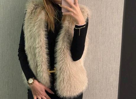 Kožušinová vesta, s