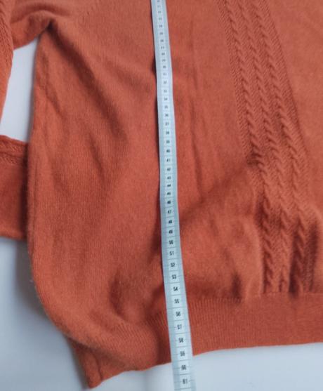 Krásny oranžový sveter vicci s-m z kasmiru a vlny, xs