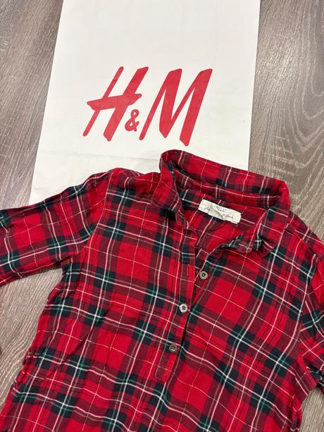H&m dievčenske karovane šaty na 9-10 rokov, h&m,140