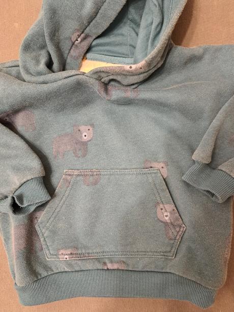 Zelená mikina s medveďmi s kapucňou, reserved,92