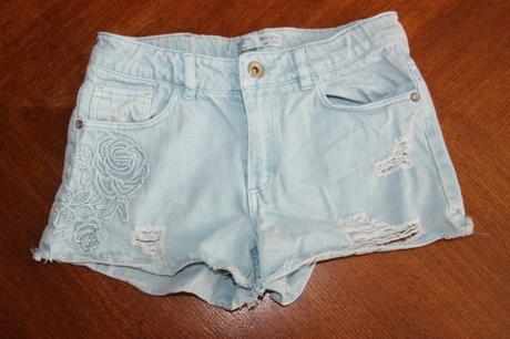 3x riflové šortky, zara,140