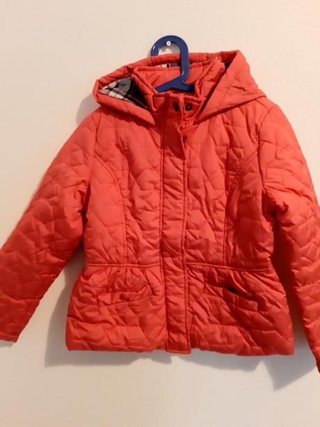 Ružová jesenná/zimná bunda s kapucňou, c&a,128