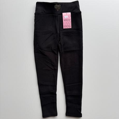 Dievčenské zateplené legíny so zlatým srdiečkom, 122 - 164