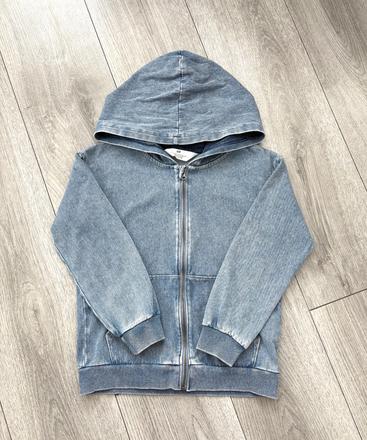 Riflová mikina/bunda veľ. 122/128, h&m,128