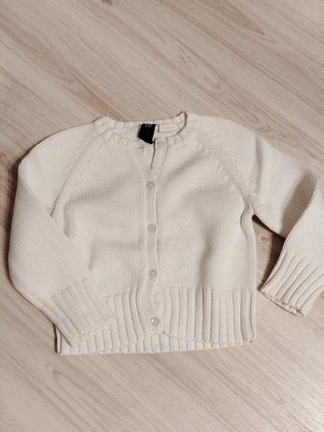 Biely svetrík, 12-18m, gap,86