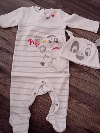 Pyzamkovy overal, plus ciapka s dalmatincom, f&f,62