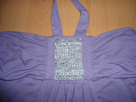 Fialovy top / triko okolo krku, m