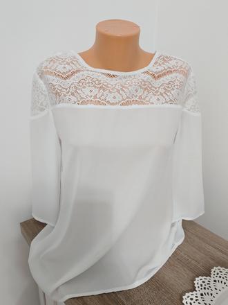 Snehobiele blúzka s cipkou m, m