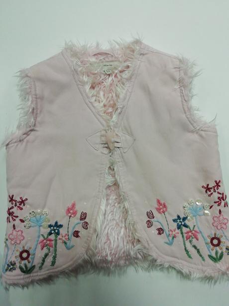 Ružová vyšívaná kožušinová vesta, rocha.little.rocha,104