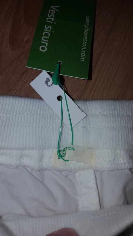 Biele nohavičky benetton č.62, benetton,62