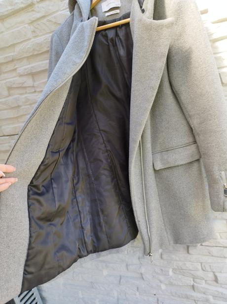 Vlnený dlhší kabát na jeseň/miernu zimu, reserved,m