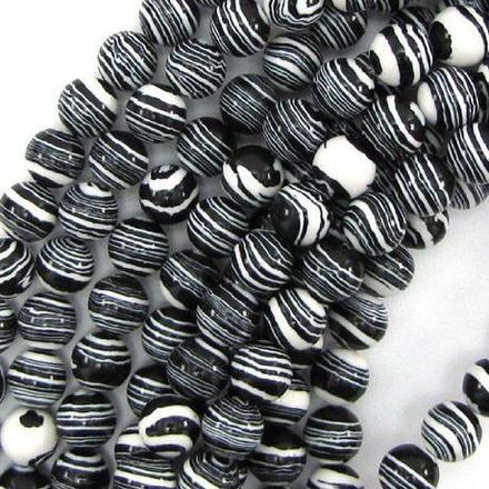 Korálky čierno biele 10 mm, 