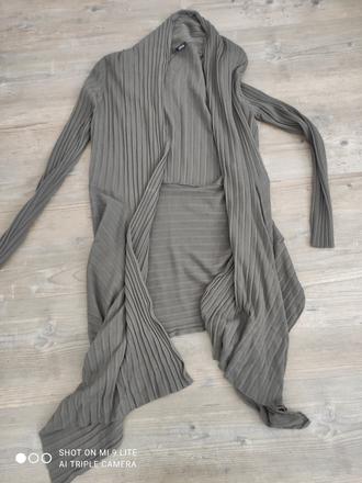 Dlhý zeleny cardigan, xl