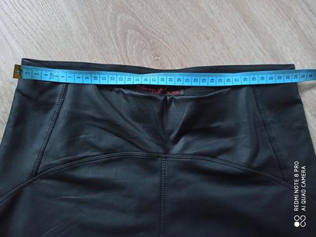 Čierne koženkové leginy, xxl