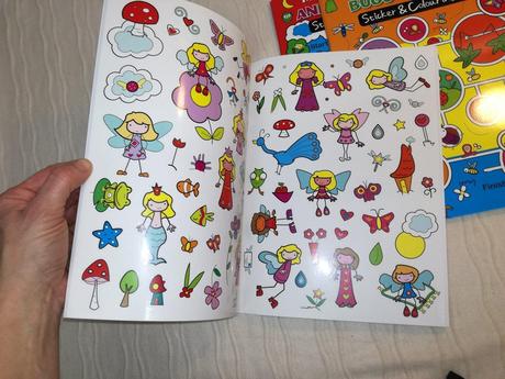 Maze, find & colour sticker & colouring book,