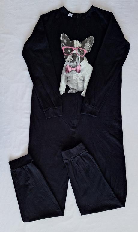 Pyžamový overal čierny, bonprix,164