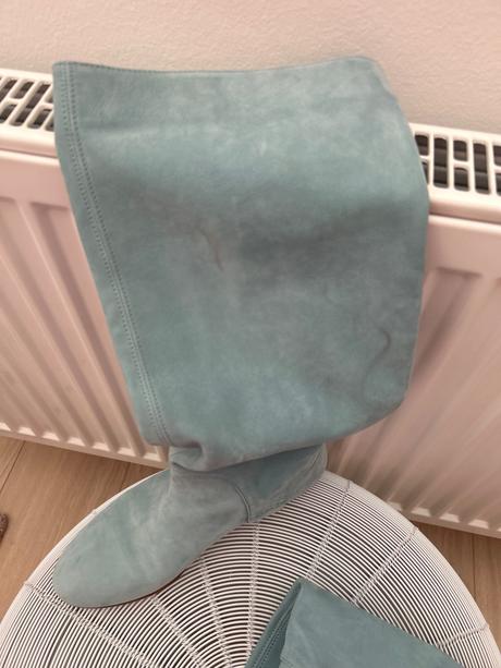 Dámske čižmy semiš modré, hugo boss,36