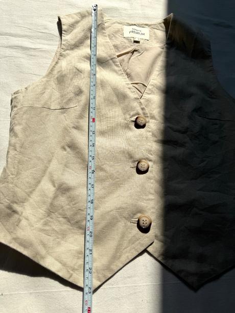 Dámska ľanová vesta bonprix premium béžová, bonprix,l