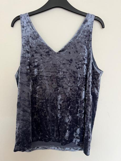 Lindex prekrasny modry zamatovy zamat tielko top, lindex,m