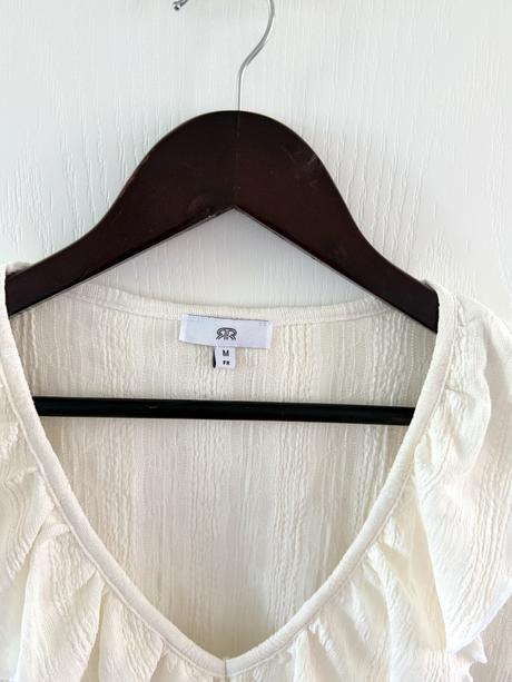 Romantická biela blúzka s volánom, boho, m