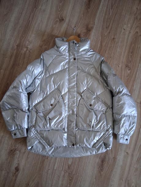 Strieborná oversize bunda, just play