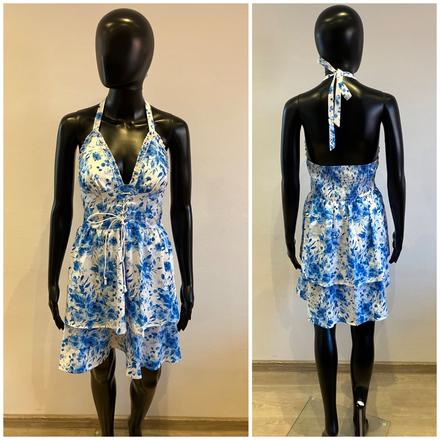 Dámske šaty bielo modré (s), s