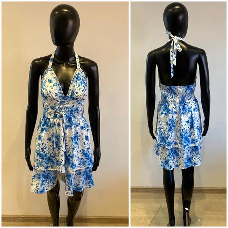 Dámske šaty bielo modré (s), s