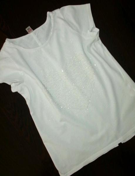 Tričko s flitríkovým srdcom od zn. tu - 146/152, tu,146