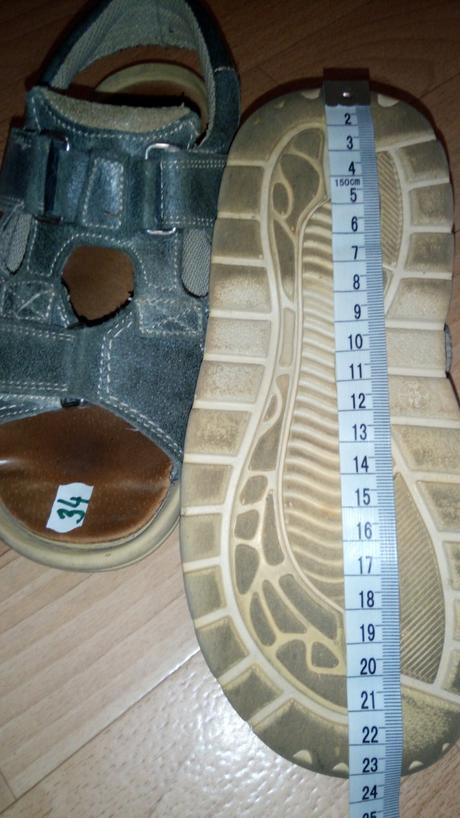 Sandále kožené nosené veľkosť 34, 34