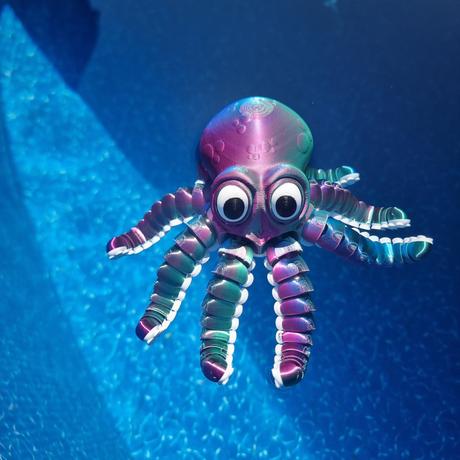 3d chobotnička s pohyblivými časťami, 