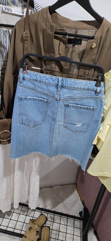 Riflová sukňa zara, zara,s