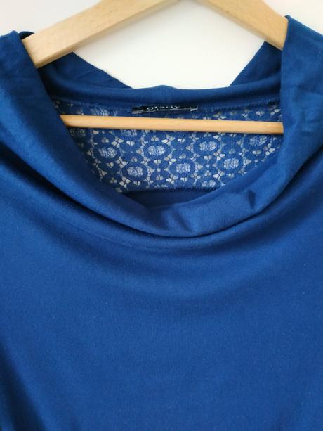 Tmavomodre tricko s cipkou orsay, vel. 36, orsay,36